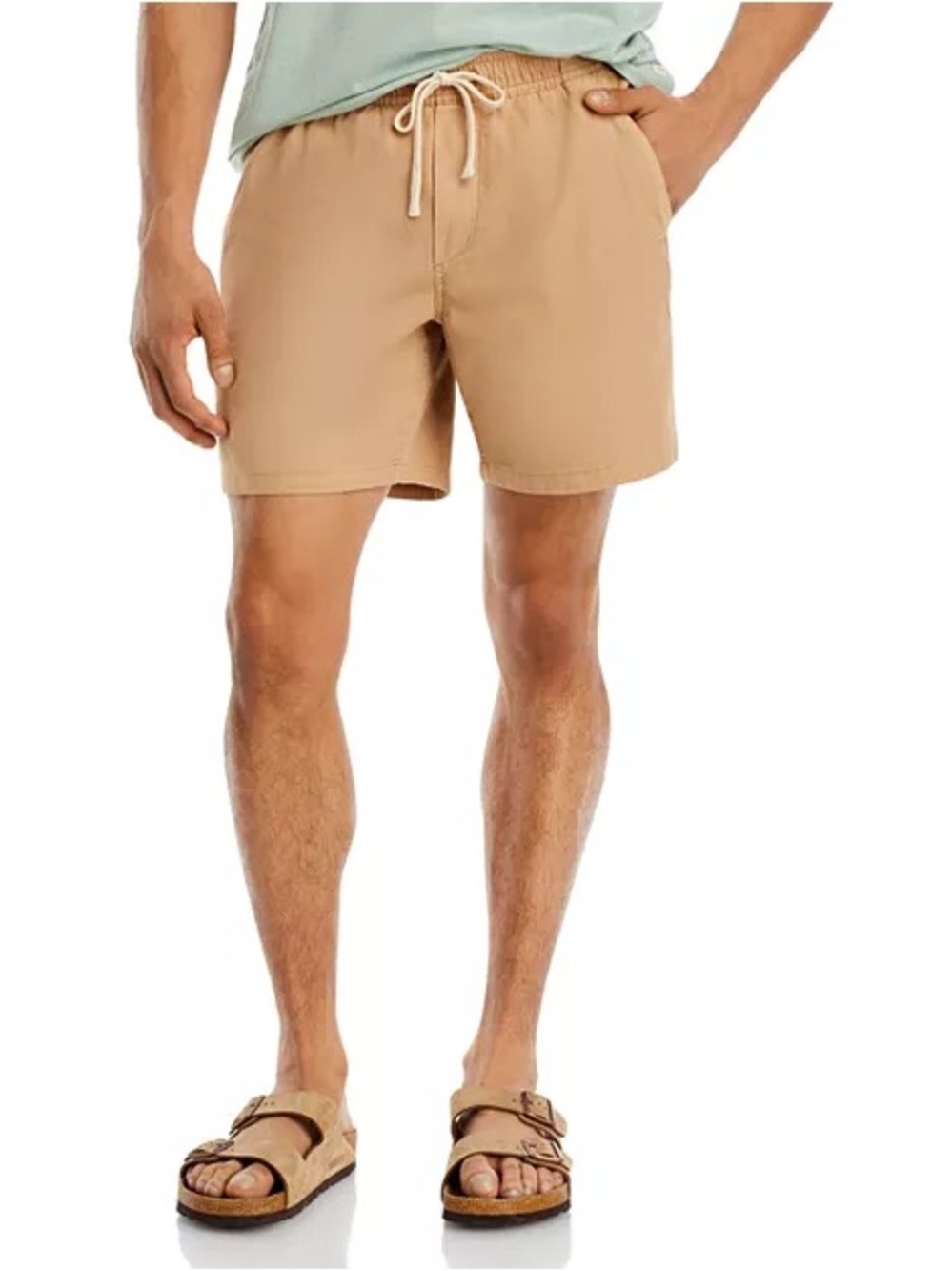 Marine Layer Saturday Cotton Blend Shorts Size L Beige Tan Coastal